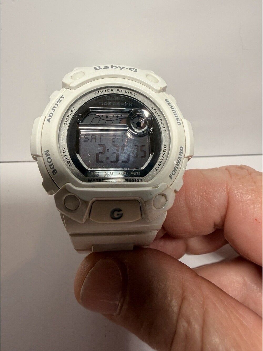 Casio BLX103 (3265) Baby-G Women's Tide White/Silver Mirror Watch NEW BATTERY!